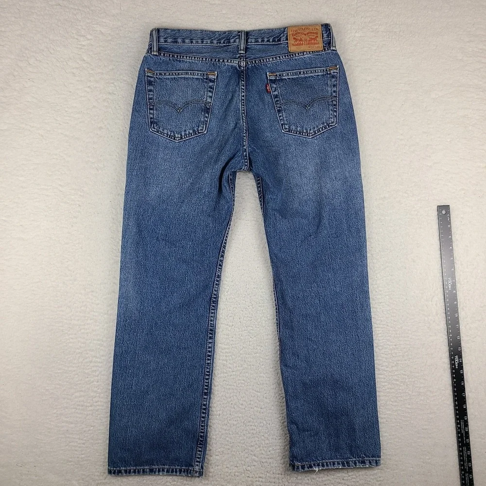 Levi's 514 Jeans Mens 34x30 Blue‎ Straight Fit Light Wash 100% Cotton Denim